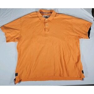 Orvis Polo Shirt Mens 2XL Orange Ultimate Travel‎ Gear Cotton Flag Trim